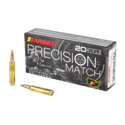 Barnes Precision Match 556NATO 69 Grain Open Tip Match Boat Tail 20 Round Box 30846