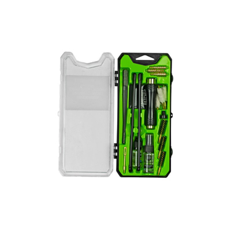 Breakthrough Clean Technologies Vision Series Cleaning Kit For Pistol Caliber Carbine .38/.40/.45 Cal Includes Cleaning Rod Sections Hard Bristle Nylon Brushes Jags Patch Holders Cotton Patches Durable Aluminum Handle And Mini Bottles of Breakthro Breakthroughs compact Vision Series Cleaning Kit line offers you everything you need to ensure a thorough clean. MPN: BT-CCC-HGPCC