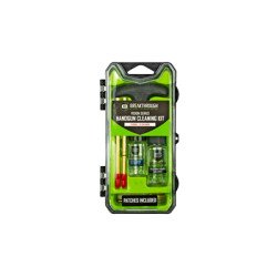 Breakthrough Clean Technologies Vision Series Cleaning Kit For .22 Cal Includes Cleaning Rod Sections Hard Bristle Nylon Brushes Jags Patch Holders Cotton Patches Durable Aluminum Handle And Mini Bottles of Breakthrough Military-Grade Solvent And 