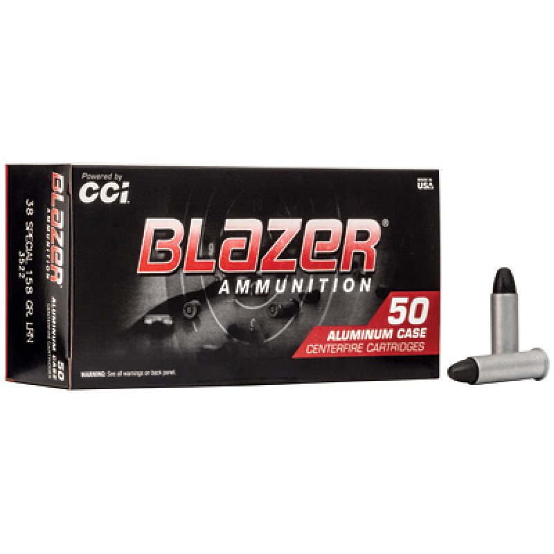 Blazer Ammunition Blazer 38 Special 158 Grain Lead Round Nose 50 Round Box 3522 Blazer(R) handgun ammo is everything you may need. MPN: 3522