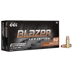 Blazer Ammunition Blazer Brass 30 Super Carry 115 Grain Full Metal Jacket 50 Round Box 5205 479 SHIPPED PER CASE