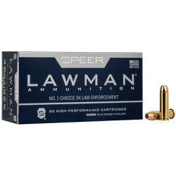 Speer Ammunition Speer Lawman Training 38 Special 158 Grain Total Metal Jacket +P 50 Round Box 53750