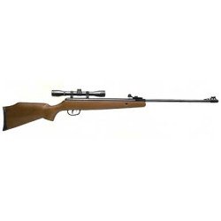 Crosman Optima .177 Pellet Brown Wood Stock Break Barrel w/4x32 Scope Single Shot 1200 Feet Per Second CO1K77X