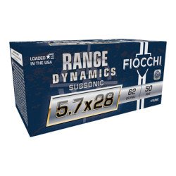 Fiocchi Ammunition Range Dynamics 5.7X28MM 62Gr Full Metal Jacket 50 500 57SUB62