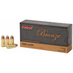 PMC Bronze 9MM 115 Grain Jacketed Hollow Point 50 Round Box 9B