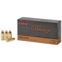 PMC Bronze 9MM 124 Grain Full Metal Jacket 50 Round Box 9G