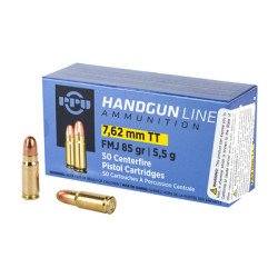 Prvi Partizan Pistol 7.62x25 Tokarev 85 Grain Full Metal Jacket 50 Round Box PPH7TF