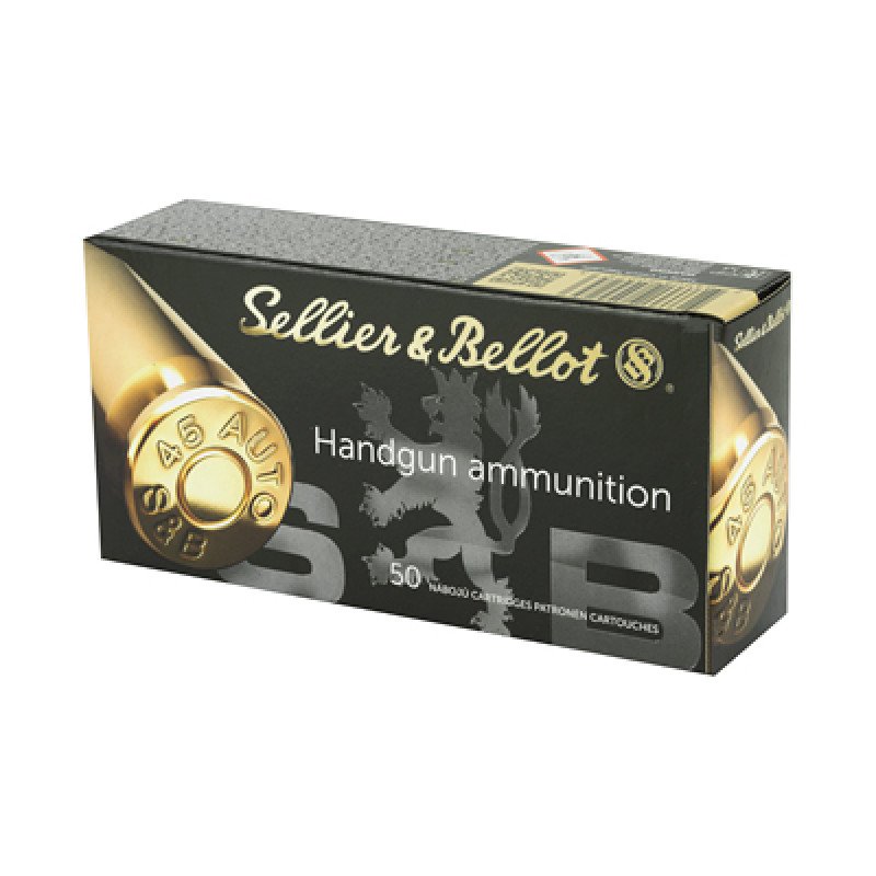 Sellier & Bellot Pistol 45ACP 230 Grain Full Metal Jacket 50 Round Box SB45A $467 SHIPPED PER CASE Full Metal Jacket projectiles are the ideal choice for recreational target shooting and extended training sessions at the range. MPN: SB45A