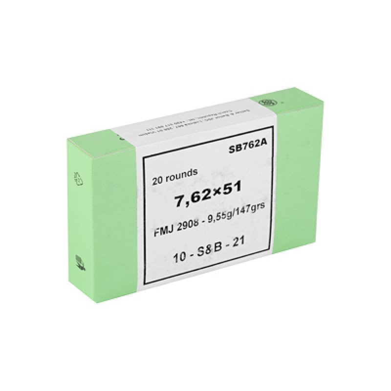 Sellier & Bellot ammunition is designed and field-tested to provide shooters and hunters with the widest selection of caliber offerings and the highest performance projectiles on the market today.  MPN: SB762A