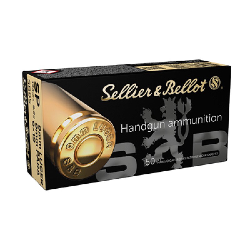 Sellier & Bellot SB9NATO Handgun 9mm NATO 124 gr Full Metal Jacket (FMJ) 50 Bx/ - This is excellent ammo for practice recreational shooters serious competitive handgun shooting sports Bullseye competitors shooting action pistol shooting matches and si