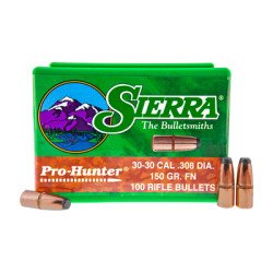 Sierra Bullets Pro Hunter .308 Diameter 30-30 Caliber 150 Grain Flat Nose 100 Count 2000