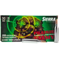 Sierra Bullets Prairie Enemy 243 Winchester 70Gr BlitzKing 20 Round Tip A1507--02