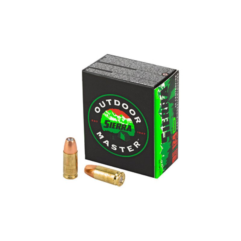 Sierra Bullets Outdoor Master 9MM 124Gr Jacketed Hollow Point 20 Round Box A8124--20 Ammunition for pistols. MPN: A8124--20