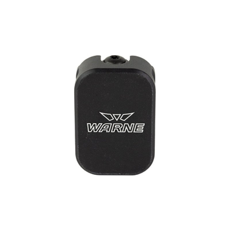 Warne Handgun Magazine Extensions are available in both increased capacity models and zero capacity models for 10 round capacity limits.  MPN: MEG17-0BLK