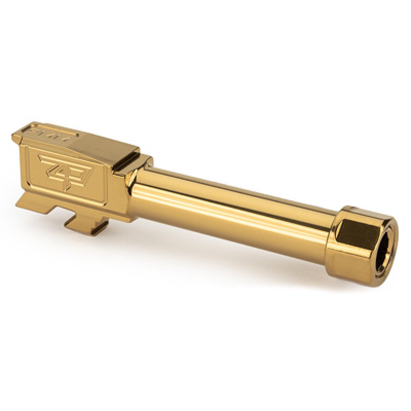 Zaffiri Precision Pistol Barrel Threaded 1/2x28 9MM 3.4 inches TiN Finish Gold For Glock 43 ZP43BTG